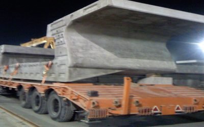 concrete slab moved by low-bed